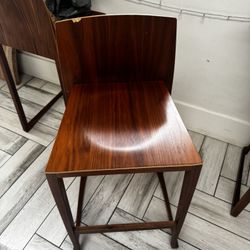 2 Lightweight Walnut Bar Height Stools