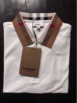 MEDIUM MENS WHITE BURBERRY POLO MEDIUM
