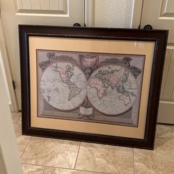 Large World Framed Art