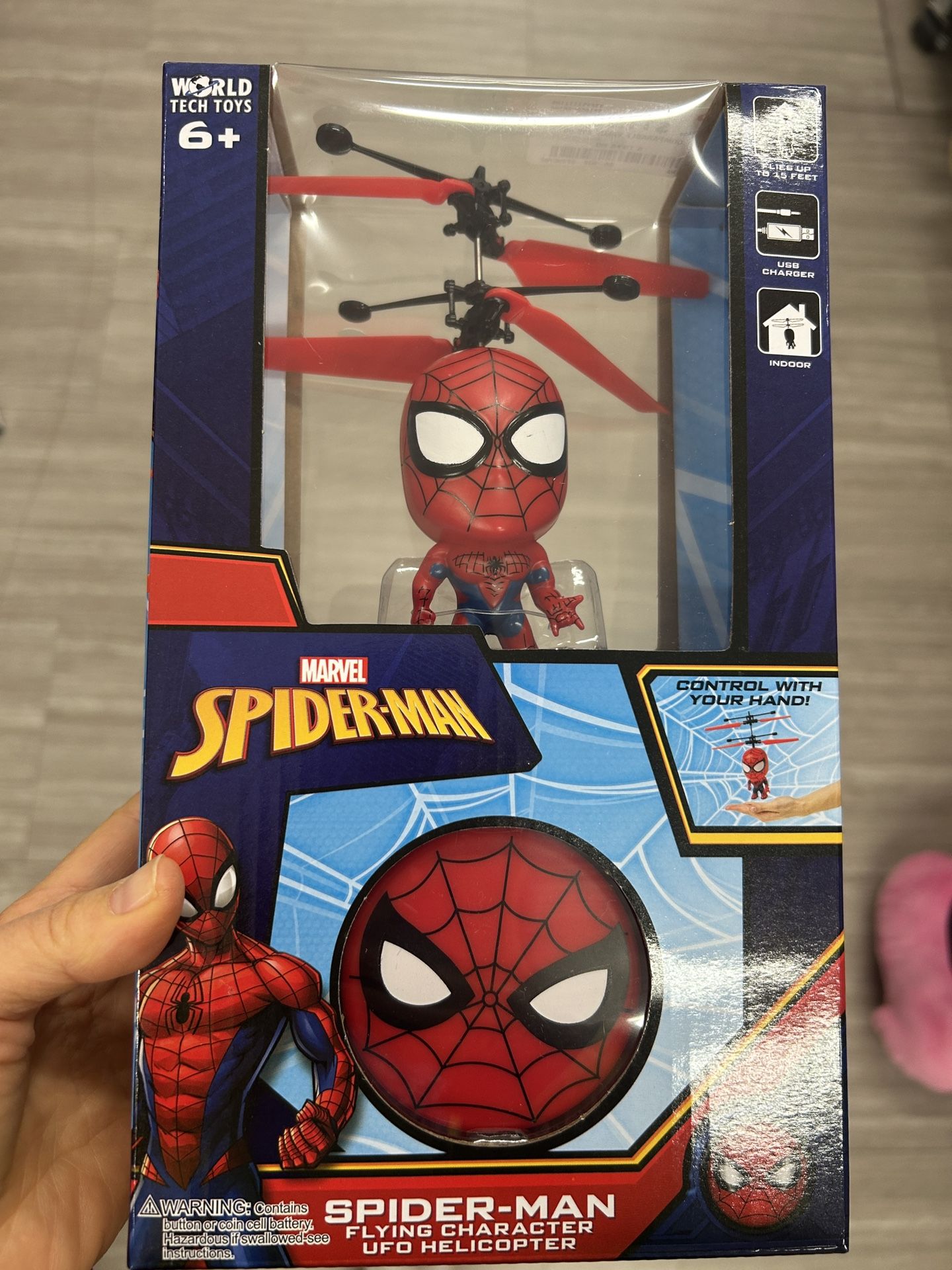 NWT Marvel Spider-Man Red Flying Helicopter Toy