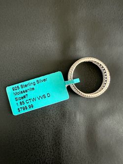 925 Sterling Silver Moissanite Ring #7