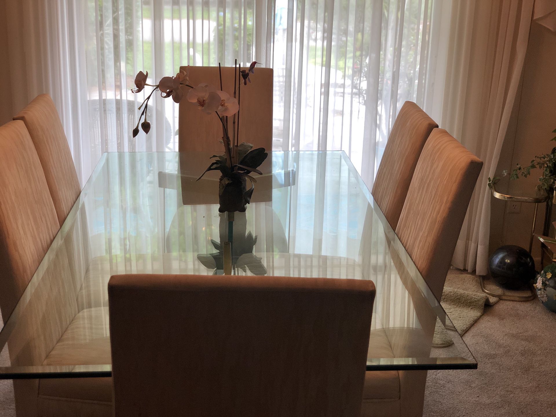 Glass Dining Table 6 chairs