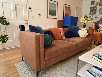 Modern Chesterfield Sofa in Faux Suede