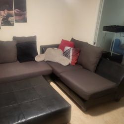 Couch Ottoman & 15 Gallon Aquarium 