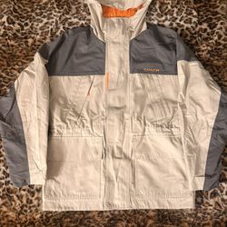 Coach Colorblock Functional Jacket - Men’s Size Small - Light Grey/Graphite/Orange 