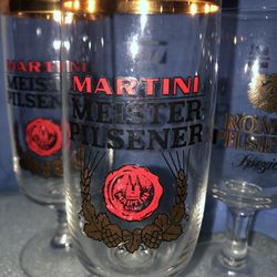 German Martini Meister Pilsner Beer Glasses