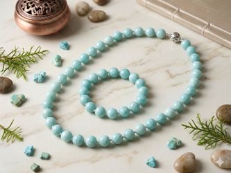 Aventurine 10mm stone set 10mm size natural stone necklace and bracelet Price-30$ for each set