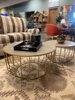 Gold and Faux Snakeskin Coffee Table (multiple available, sold separately)