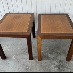 Pair Designer Inlay Side Tables 75