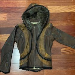 Anahtadesigns Rainbow Serpent Men’s Cut Leather Jacket