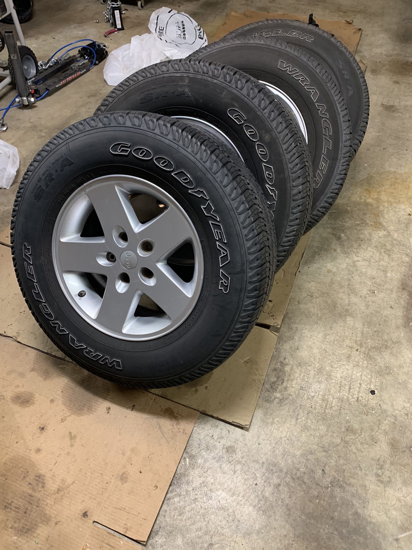 Jeep Wrangler wheels and tires.