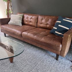 Mid Century Modern Leather Sofa Joybird