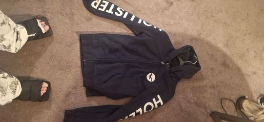 Hollister Navy Blue Zip-Up Hoodie