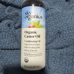 Sky Organics Organic Castor Oil to Condition for Fuller-Looking Hair, Lashes, and Brows, 16 fl oz