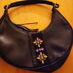 Ladies Small Liz Claiborne Design Black Purse 