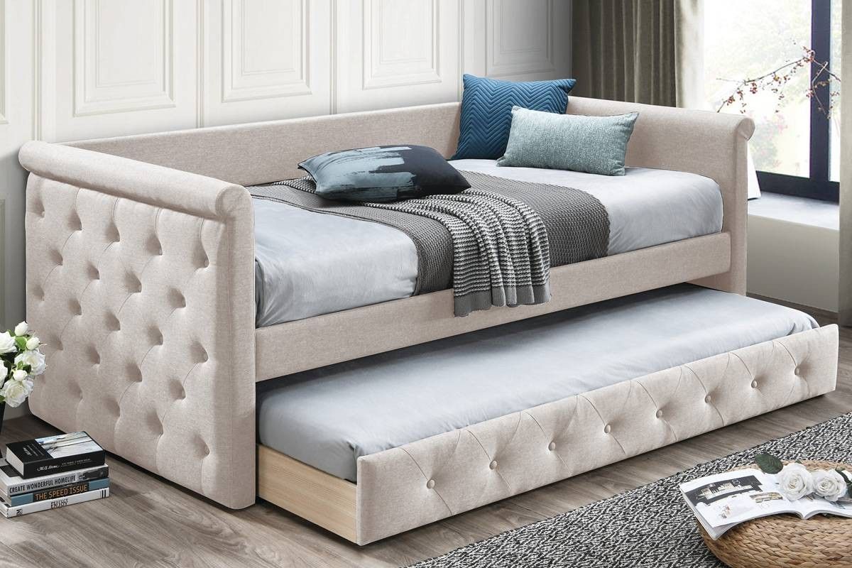 Brand New Beige Twin Size Daybed w Trundle Bed
