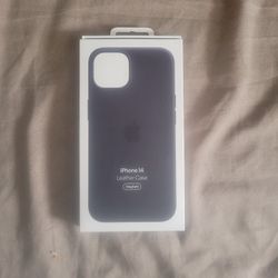 Apple iPhone 14 Leather Case Black Color 