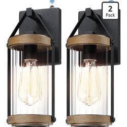 LONEDRUID 2 Pack Dusk To Dawn Outdoor Wall Light Fixtures Photocell Sensor Waterproof