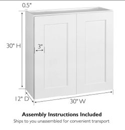 Brand new 30"W × 30"H × 12"D wall cabinet.
