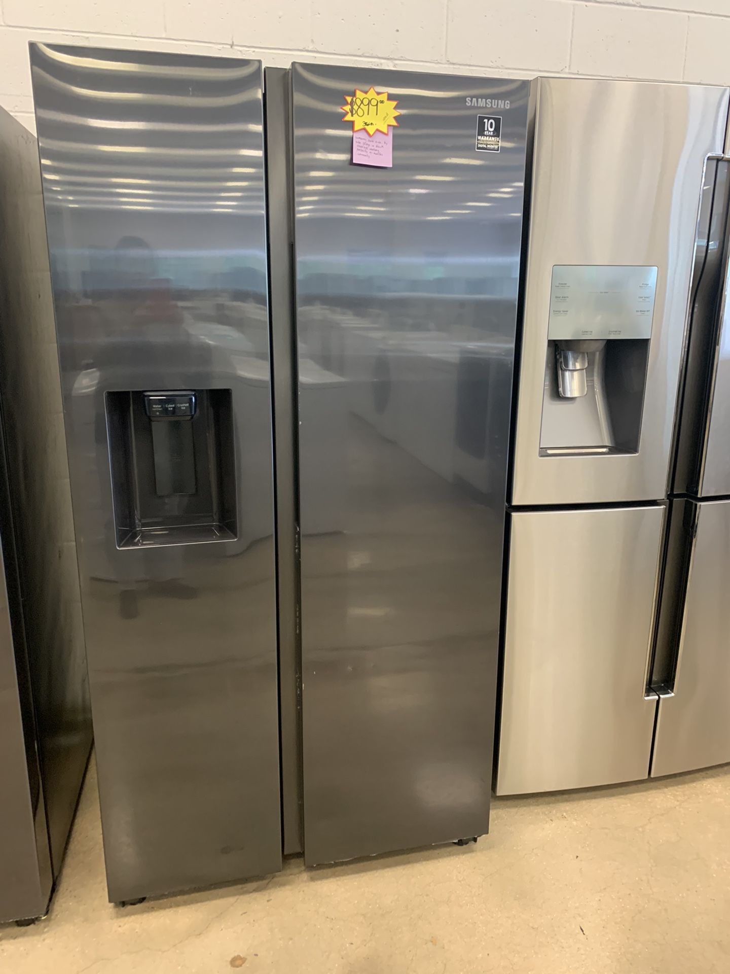 Samsung 36 Used Refrigerator Side By Side Door In Black Stainless
