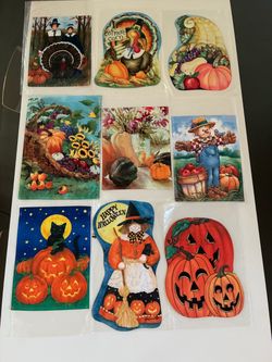 Fall Halloween Thanksgiving Decorative Indoor Outdoor Flags/Banners $15 each