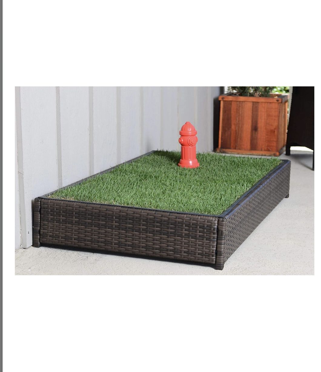 Porch Potty Standard Without Sprinklers, Outer Dimensions 26" x 50" x 7", Grass Area 8 Square Feet (4' x 2