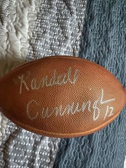 Autographed by Randall Cunningham Brown Leather Football
