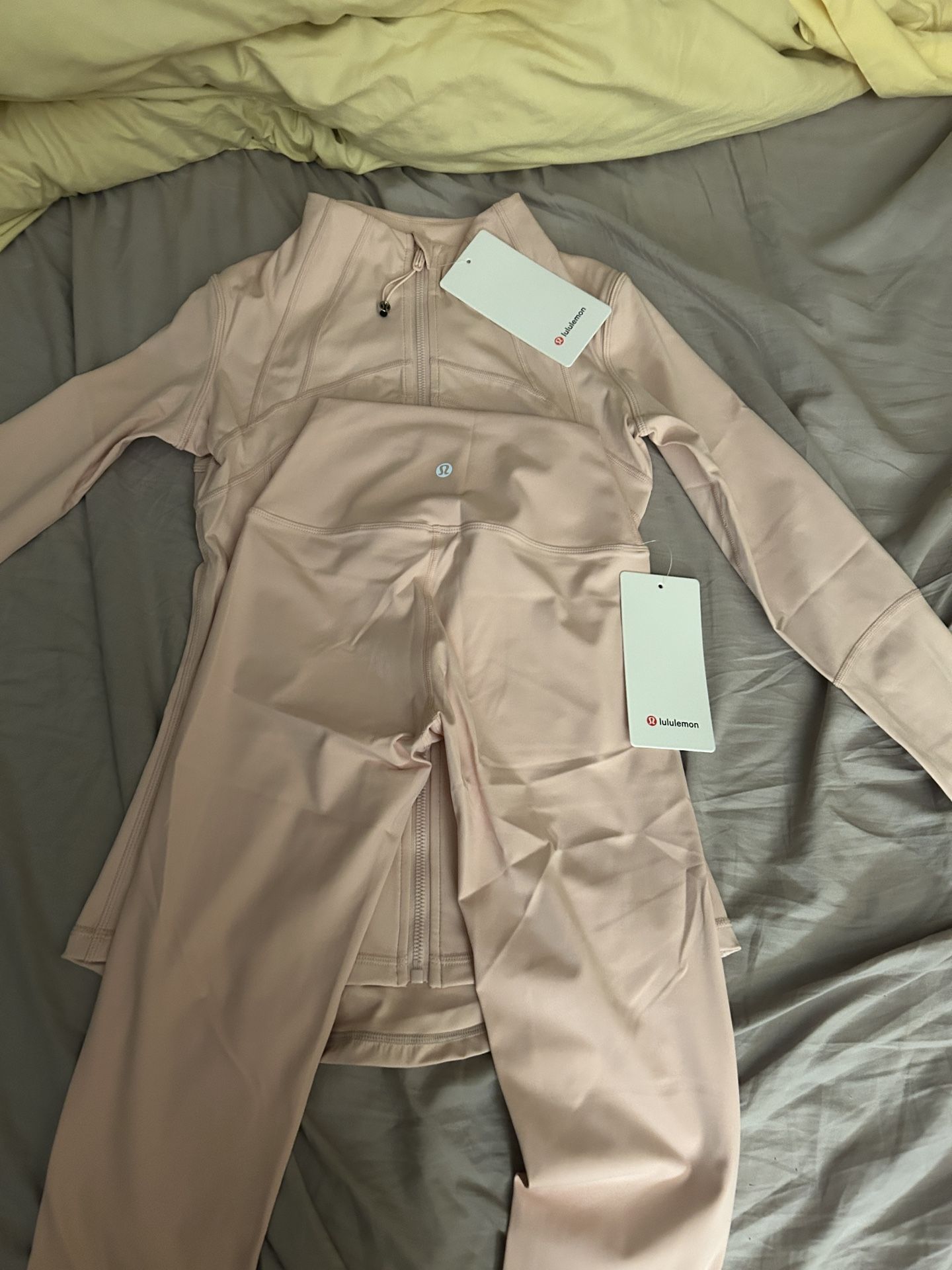 Brand New Pink Define Jacket Nulu with Leggings Full Lululemon set Size 4 Women