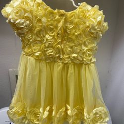 2T Stunning Yellow Rose Dress 