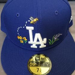 New Era 59FIFTY 5950 MLB Water Color Floral Los Angeles Dodgers Fitted 7 1/4 Hat