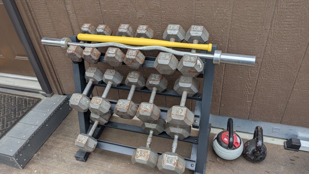 Set Of Steel Dumbbells