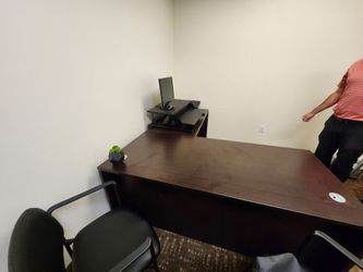Dark Brown L-Shaped Office Desk (2)