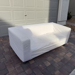 Sofa Couch With White Slip Cover Good Condition
