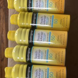 5 Brand New Cans Of Neutrogena Beach Defense Sunscreen 