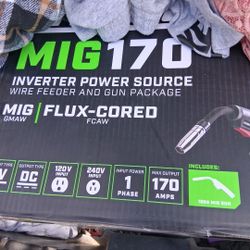 Titanium Mig 170 Introverter Power Source Wire Feeder And Gun Package