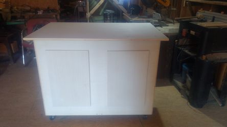 Custom made rolling work bench