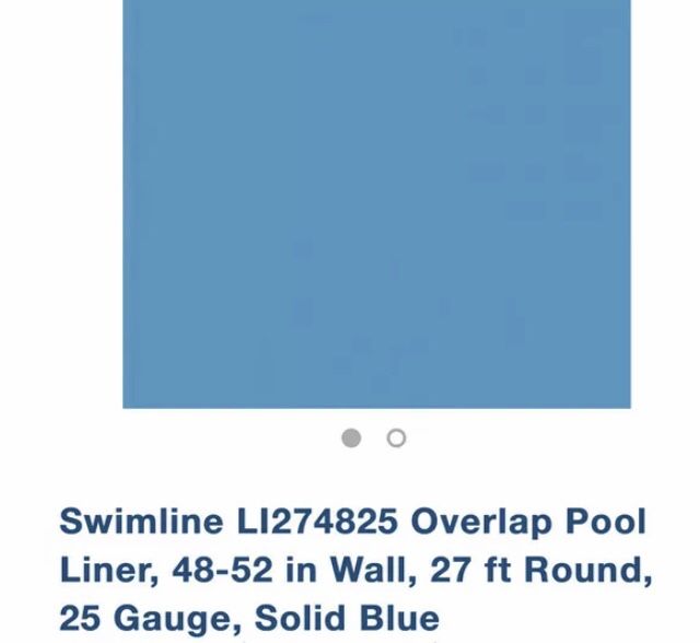 Swimline $325 Overlap 27’ Round 25 gauge Pool Liner/Fits 48”-52” depth.