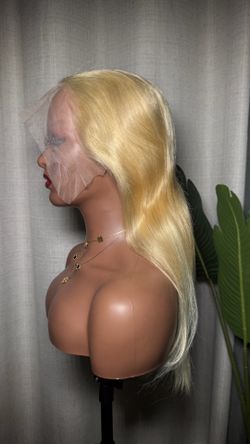 Kim blonde straight human hair wig