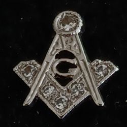 Sterling Silver masonic Cz Tie Tack