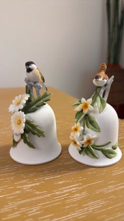 Vtg porcelain Otagiri birds n flowers 2ea