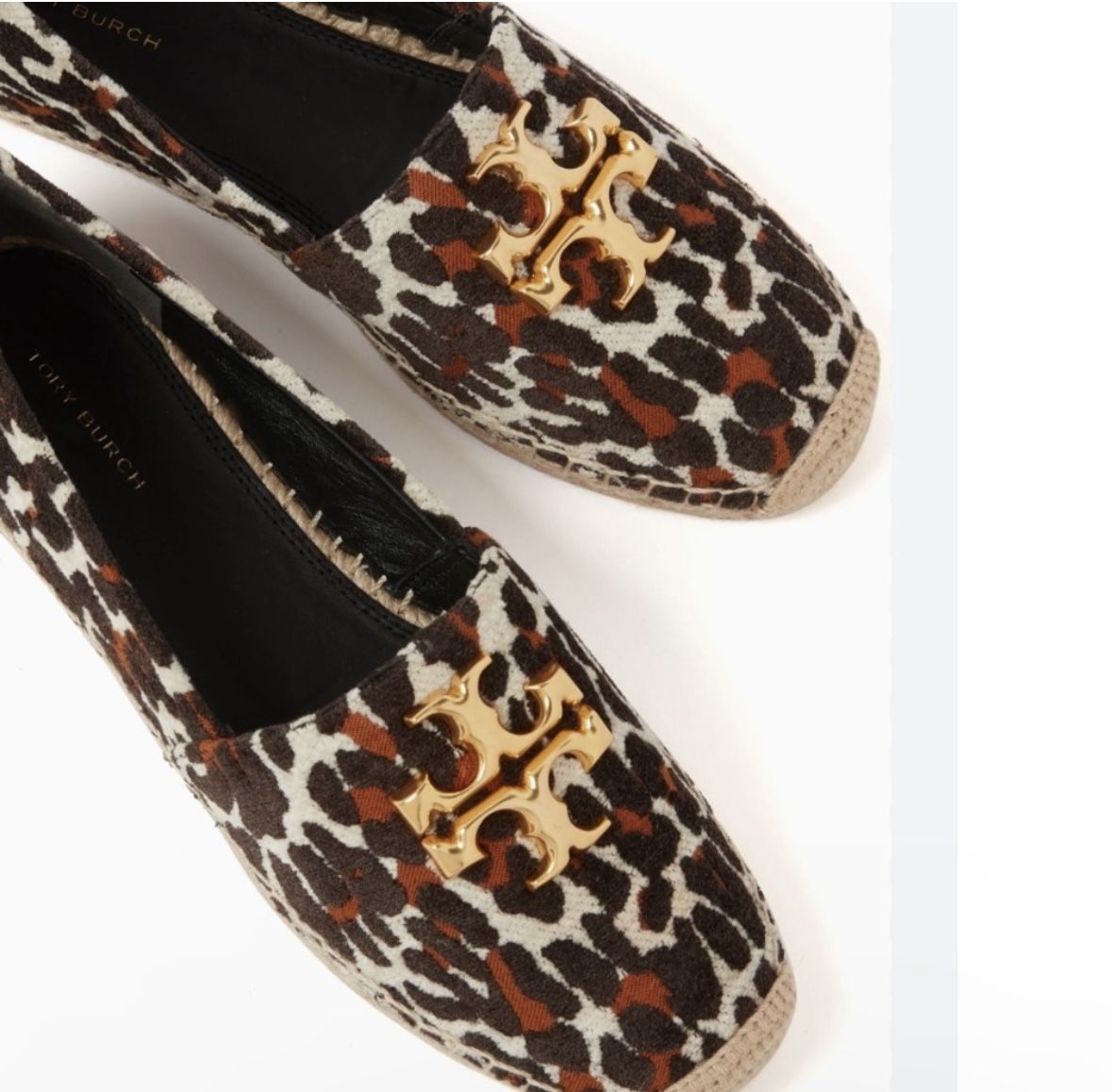 Tory Burch Eleanor Espadrille Flat Leopard Print Size 8.5 Womenn brand New