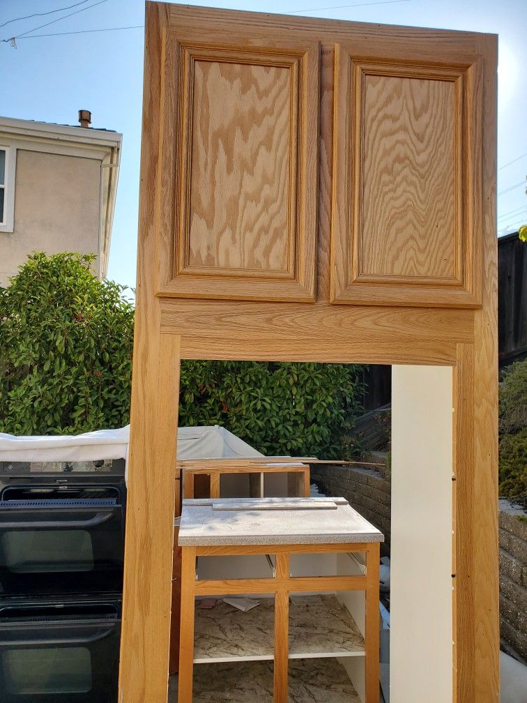 Oak Cabinet for Double Oven
