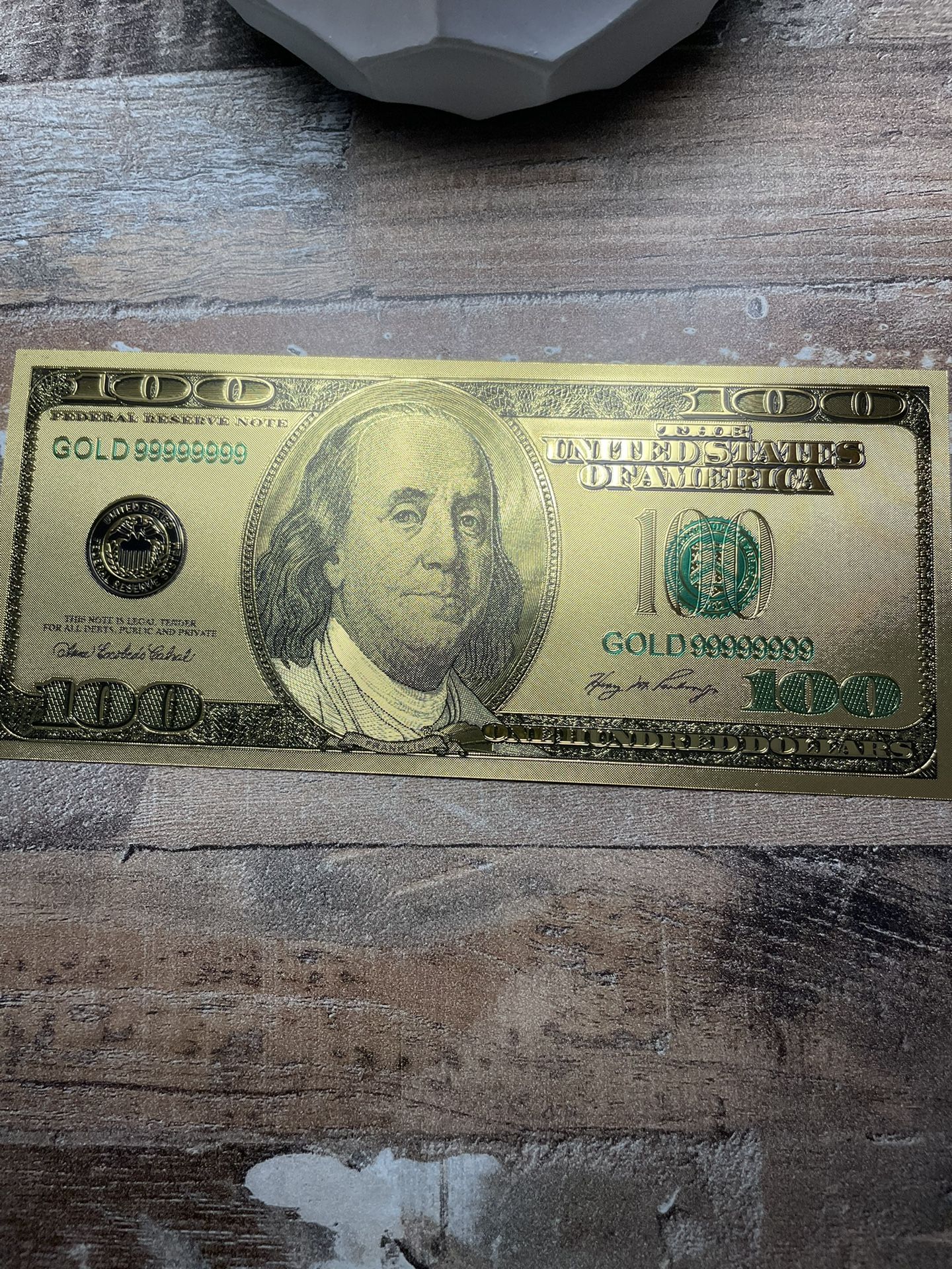 Gold Foil $100 Bill