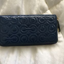 Coach Patent Blue Wallet