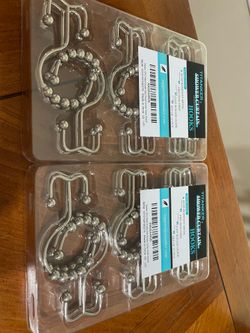 Shower Curtain Hooks (Set of 12) – Nickel – New