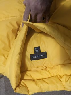 BOMBER! LIKE NEW LANDS END ALL YELLOW VEST''