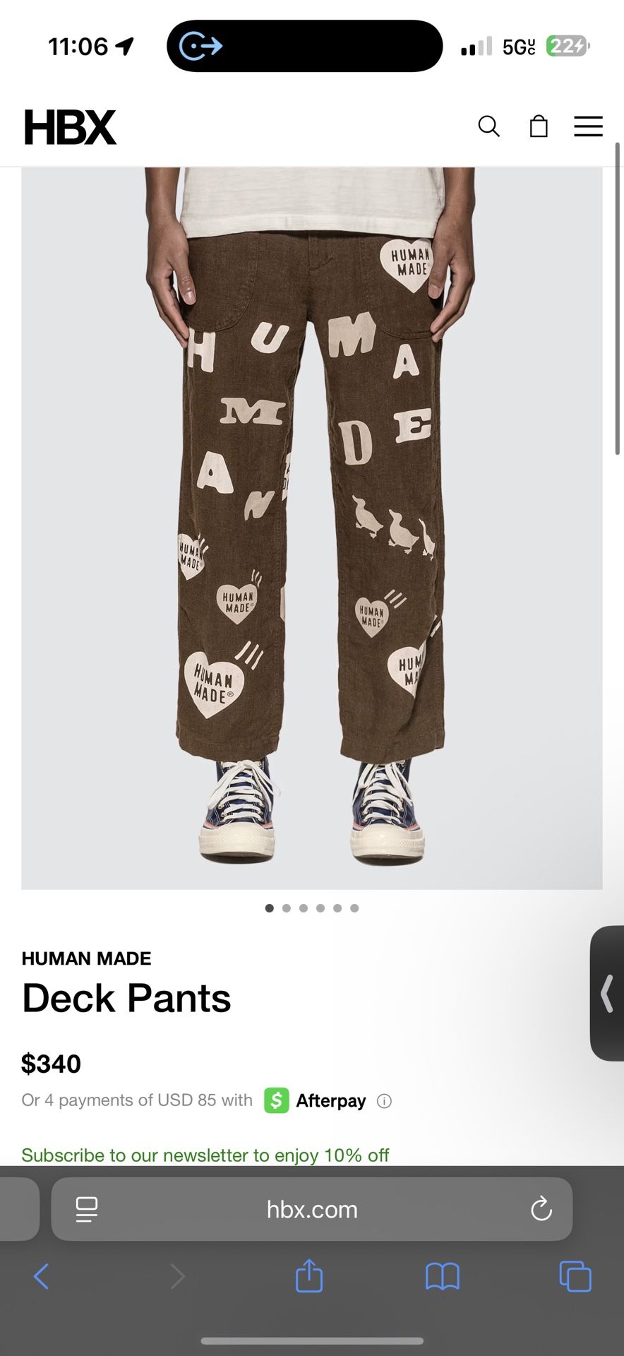 Human Made Deck Pants Brown