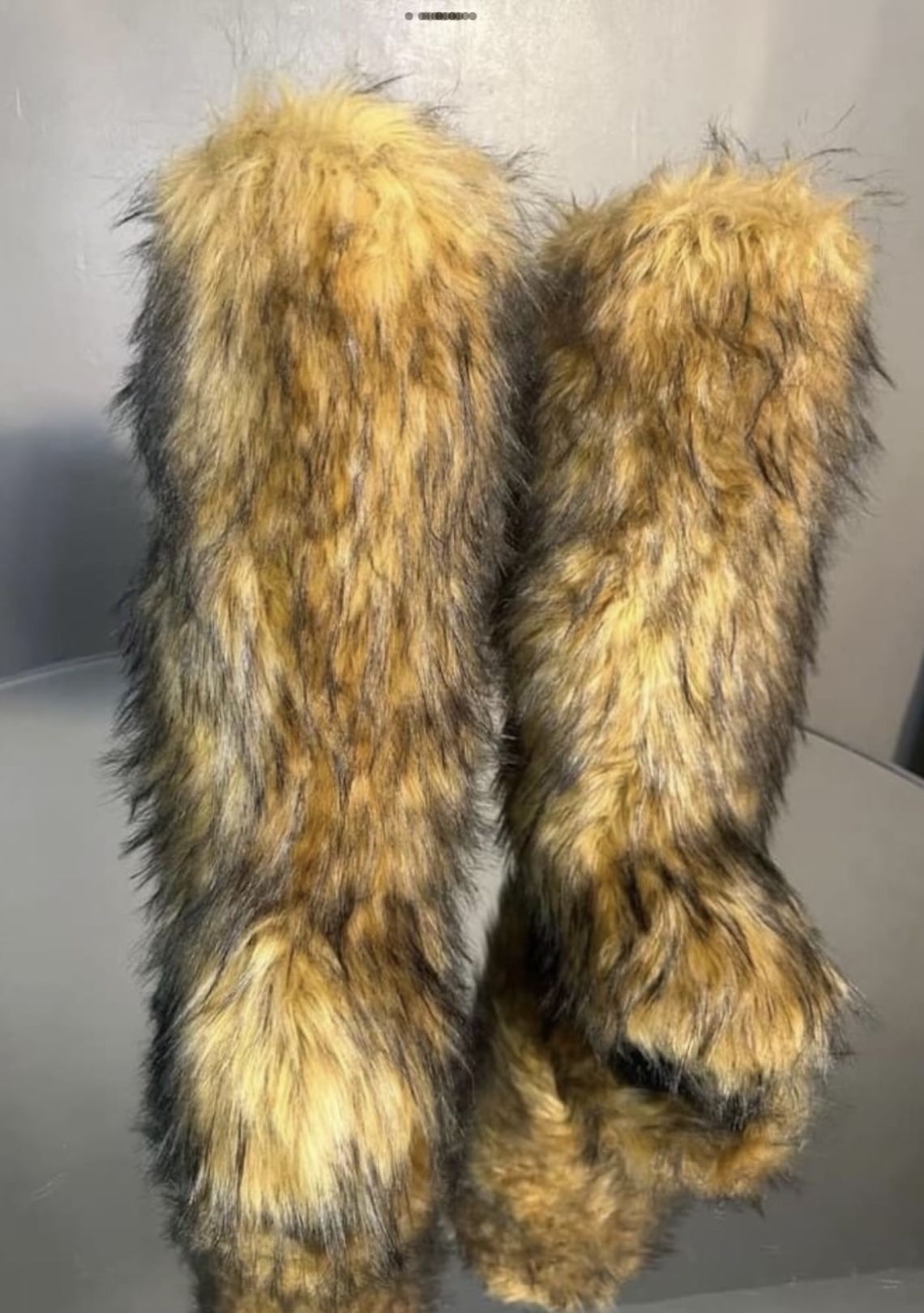 Vegan Fur Custom Knee Boots Sizes 5.5-11 Ready Message True Size And Order.