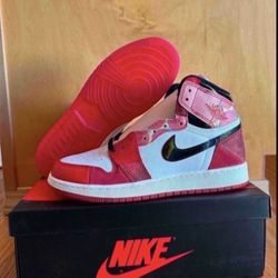 Nike Jordan 1 High OG Spider-Man Spider-Verse Next Chapter GS Size 7Y/8.5 Womens Brand New 