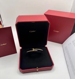 Cartier 18K Yellow Gold Hinged Bangle Bracelet in Cartier Presentation Box 16
